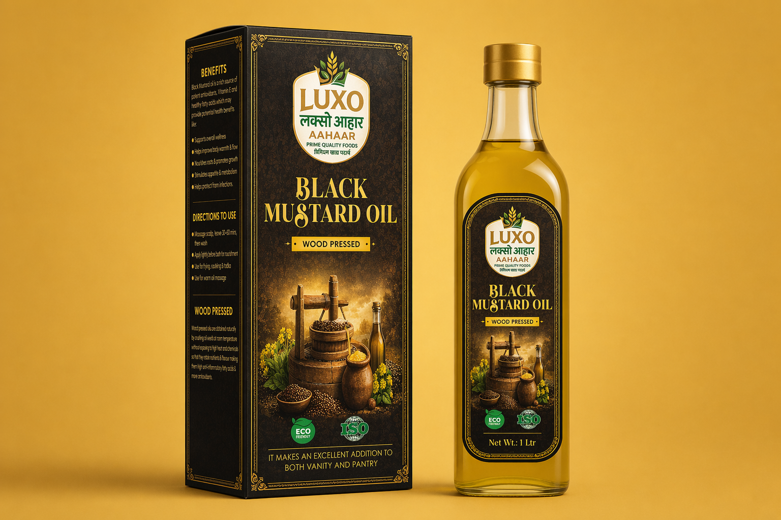 Luxo Aahaar Black Mustard Oil (Wood Pressed) 