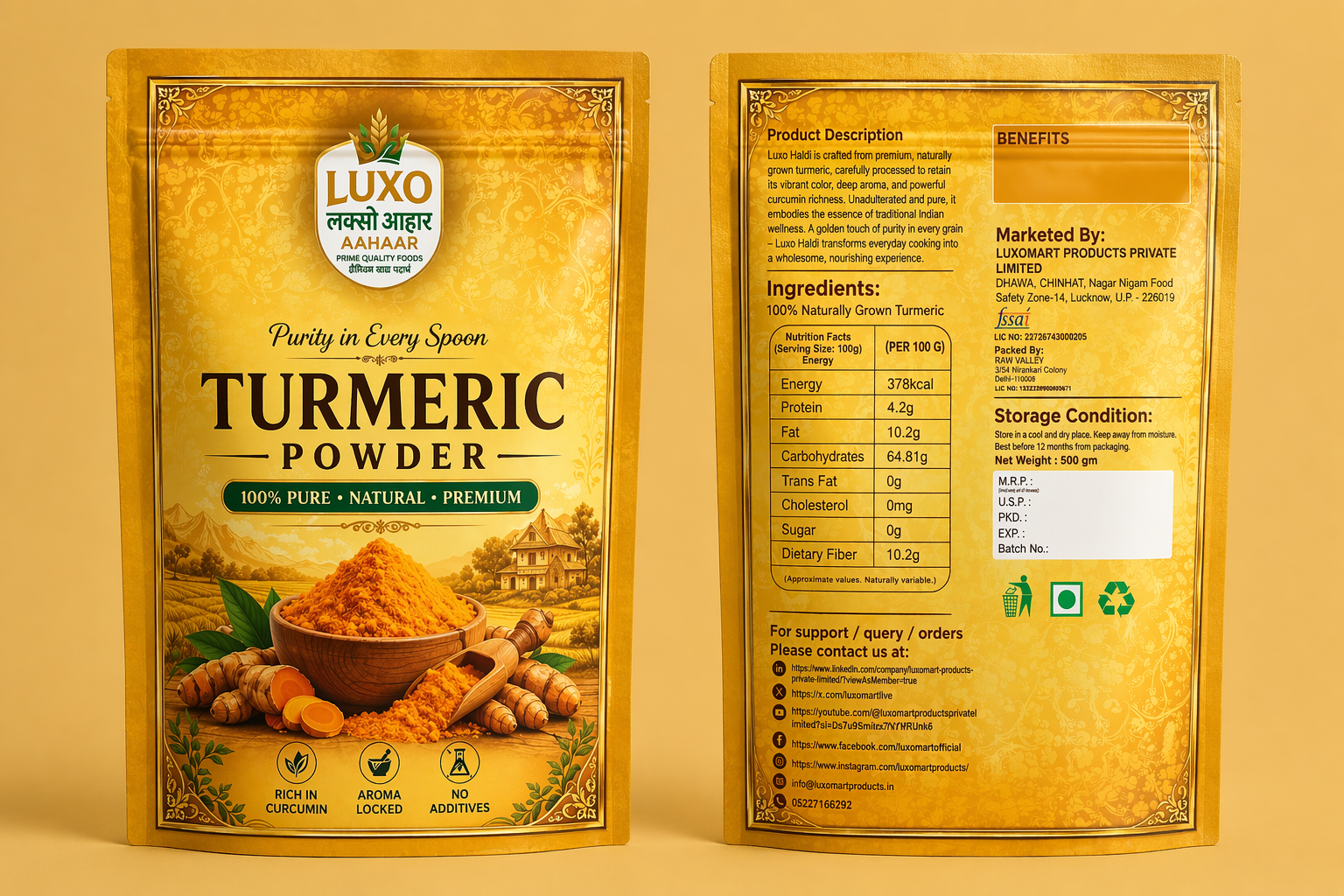 Luxo Aahaar Turmeric Powder (Haldi) 